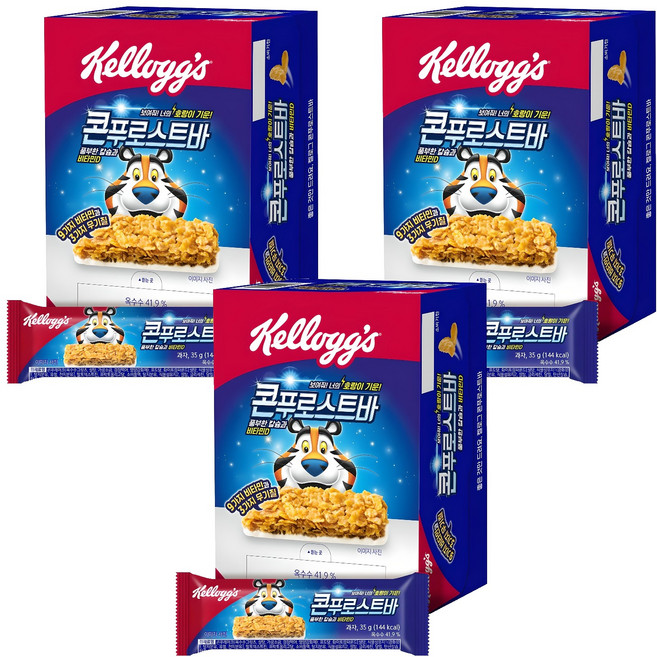 Kellogg's 家樂氏 玉米脆片能量棒 12條入, 420g, 3盒