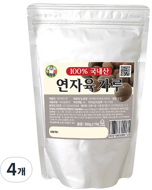백장생 국내산 연자육가루, 4개, 300g