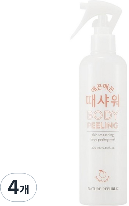 네이처리퍼블릭 매끈매끈 때샤워 복숭아, 300ml, 4개