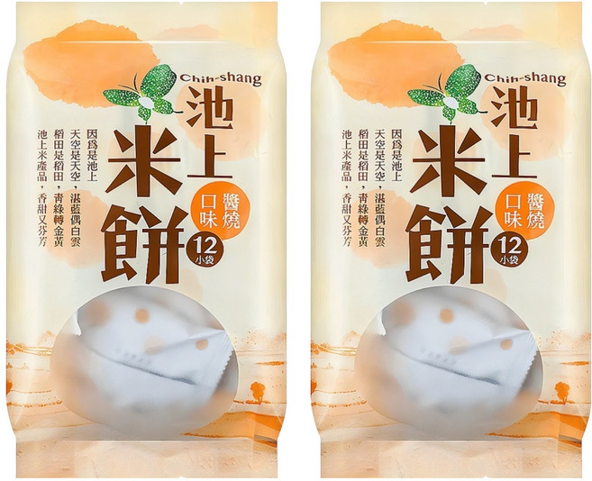 池上鄉農會 池上米餅 醬燒口味, 106g, 2袋