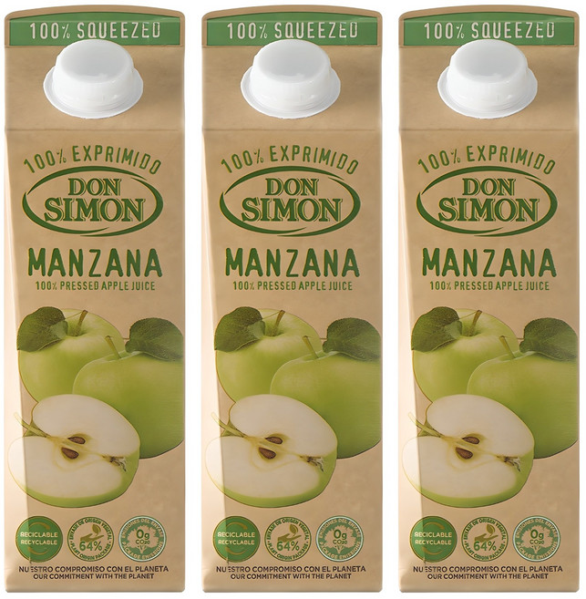 돈시몬 생과일 착즙 애플주스, 1L, 3개