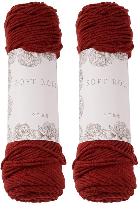 소프트롤 뜨개실 100g, 15 레드, 2개