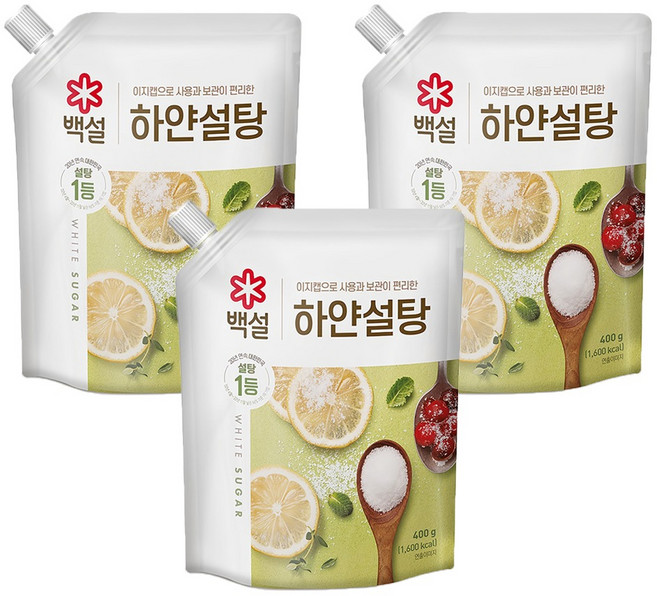 백설 하얀설탕, 400g, 3개