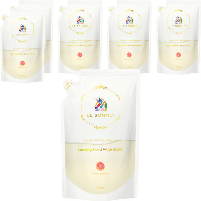 르소메 프리미엄 포밍 핸드워시 리필용, 자몽향, 250ml, 6개