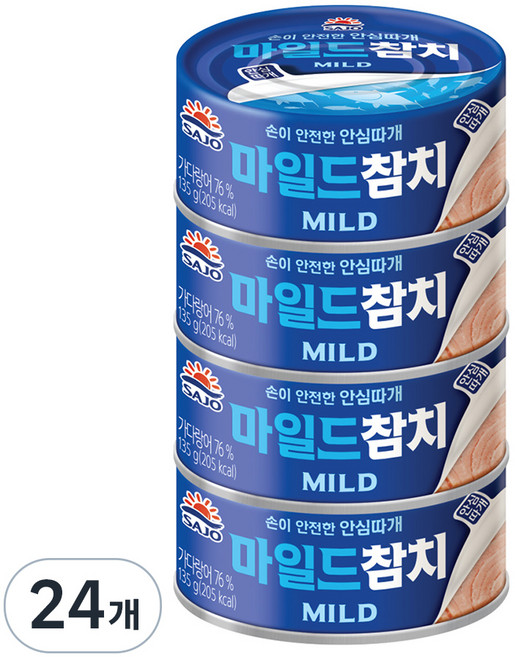 사조 마일드참치 안심따개, 135g, 24개