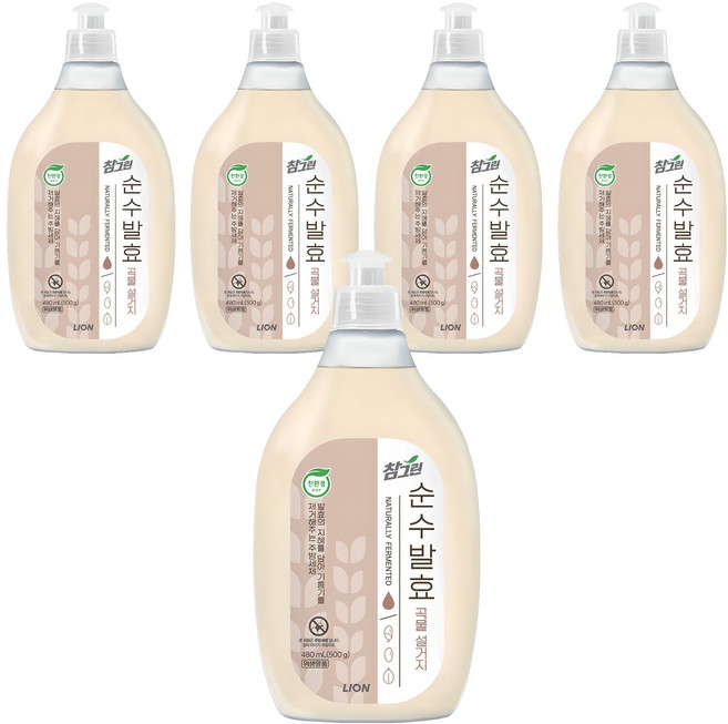 참그린 순수발효 곡물주방세제, 480ml, 5개