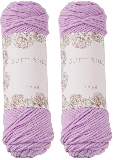 소프트롤 뜨개실 100g, 17 연보라, 2개