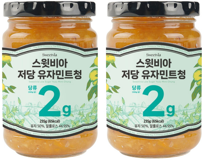 스윗비아 저당 유자민트청, 235g, 1개입, 2개