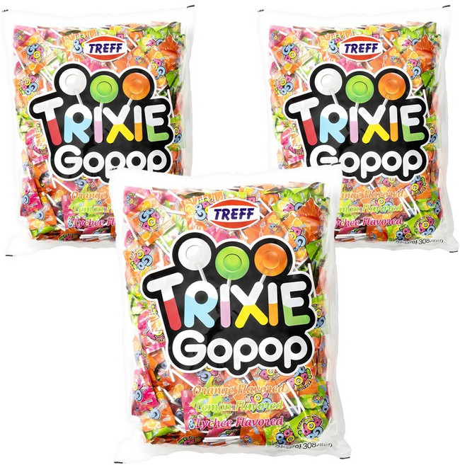 TRIXIE 고 팝 플랫 롤리팝, 2kg, 3개