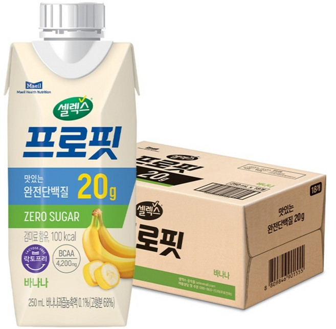 셀렉스 프로핏 바나나, 250ml, 18개