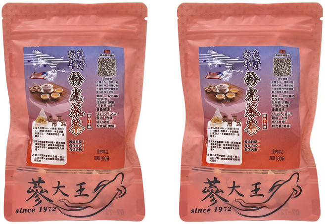 蔘大王 涼氣半野粉光蔘茶包, 5g, 10個, 2包