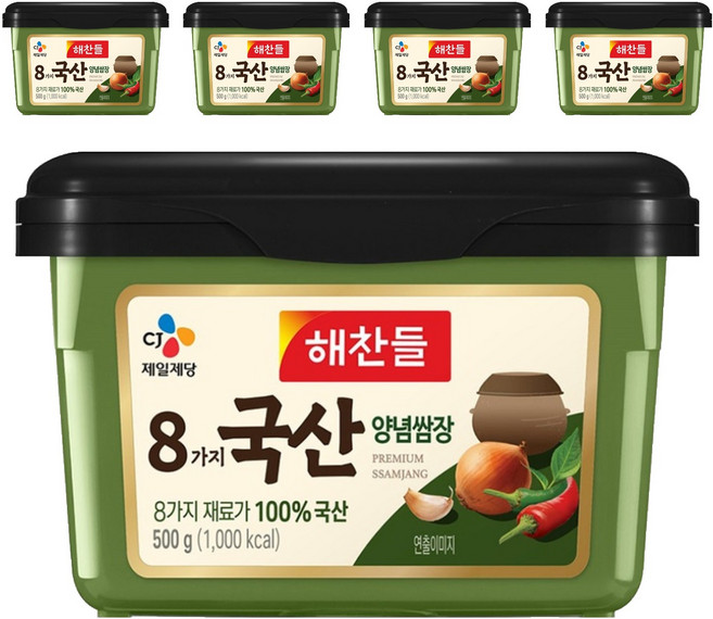 해찬들 8가지 국산 양념쌈장, 5개, 500g