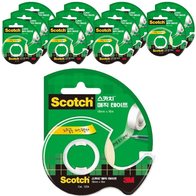 3M Scotch 神奇膠帶 經濟包 18mm 122A-12 18mm x 16m, 單一顏色, 12入