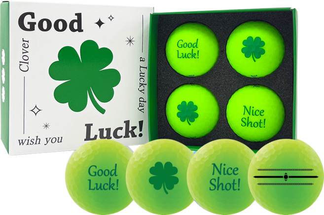 볼빅 행운의 네잎클로버 골프공 3피스 세트, 그린, 4개입, 1개