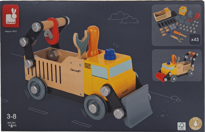 Janod 小木匠創意玩 工程卡車, 1個
