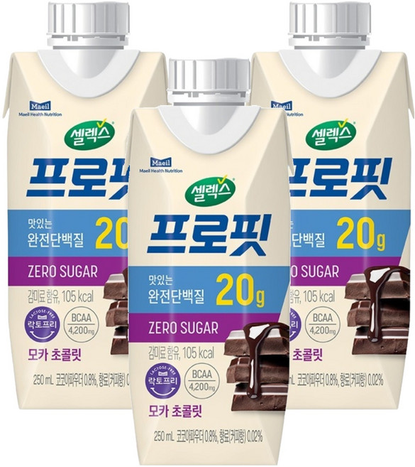 셀렉스 프로핏 모카 초콜릿, 250ml, 3개