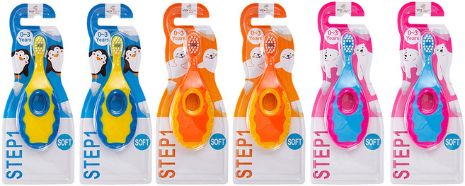 비타할로 스텝 1단계 어린이칫솔, 혼합색상, 6개, 1개입