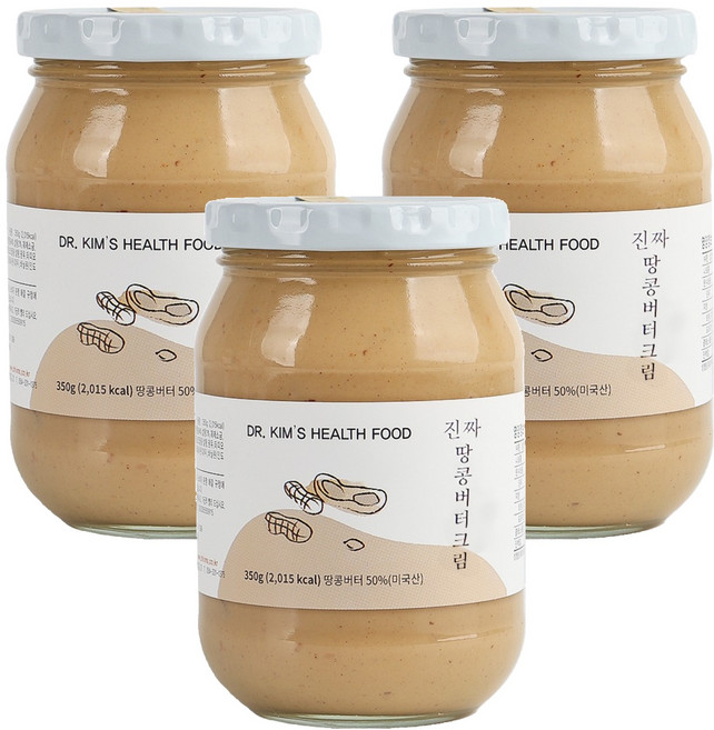 김재식헬스푸드 땅콩크림 잼, 350g, 3개
