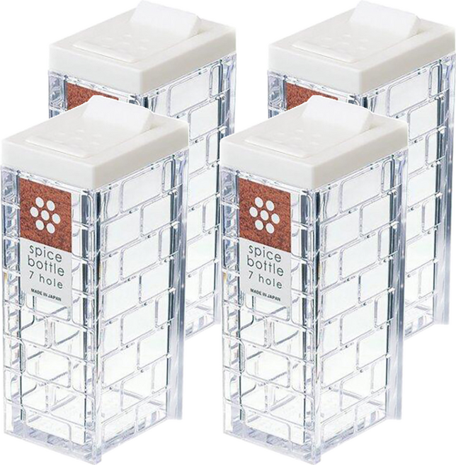 inomata 7孔調味罐 白色, 63ml, 4個