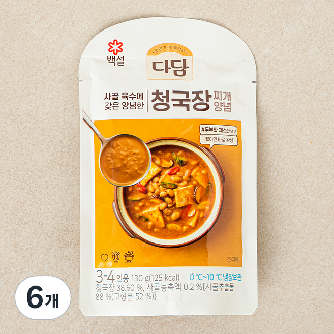 다담 청국장 찌개 양념, 130g, 6개