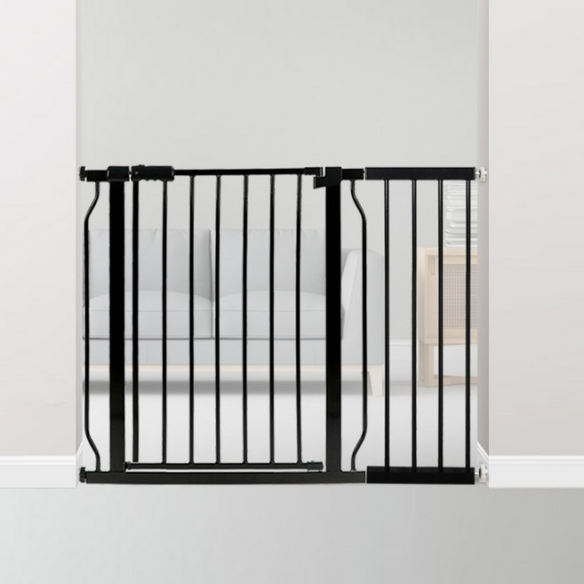 딩동펫 프리미엄 강아지 반자동 안전문, 블랙, 1개