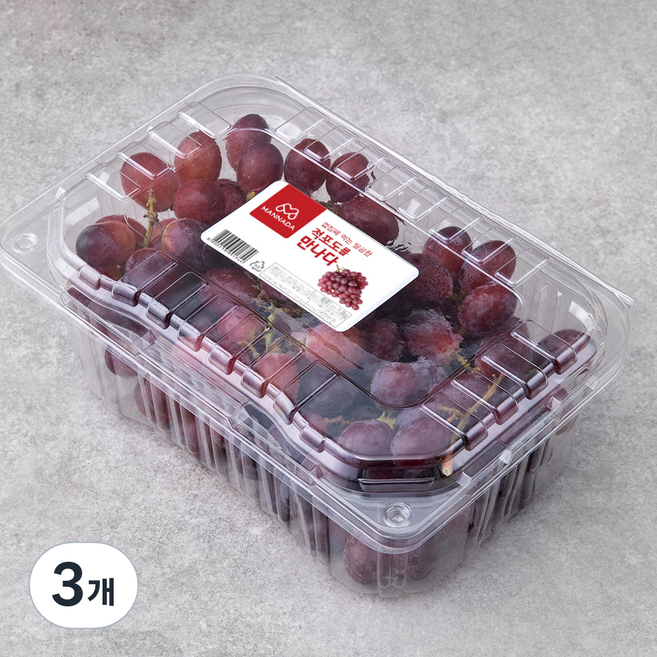 만나다 페루 씨없는 적포도, 1.8kg, 3개