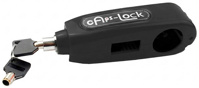 Caps-Lock 免彎腰快鎖式機車防盜鎖 工程塑料ABS/全銅鎖芯 16x4.5x5.2cm, 低調黑, 1個