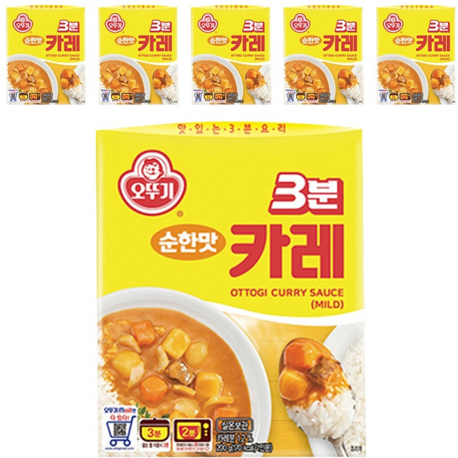 오뚜기3분 카레 순한맛, 200g, 6개