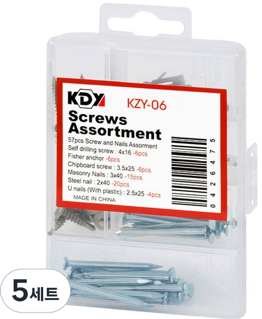 케이디와이 나사못 세트 KZY-06, 5세트