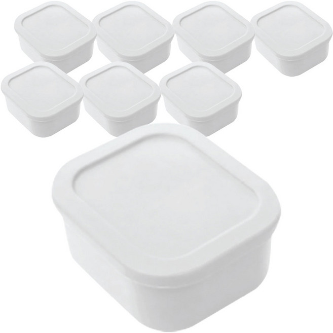 유하우스 삶아 쓰는 실리콘 밀폐용기 그레이, 8개, 300ml