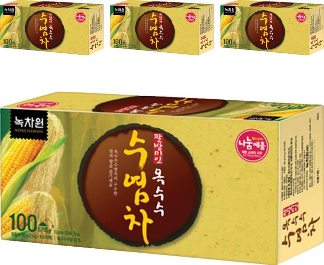 NOKCHAWON 綠茶園 玉米鬚茶, 1.5g, 100包, 4盒