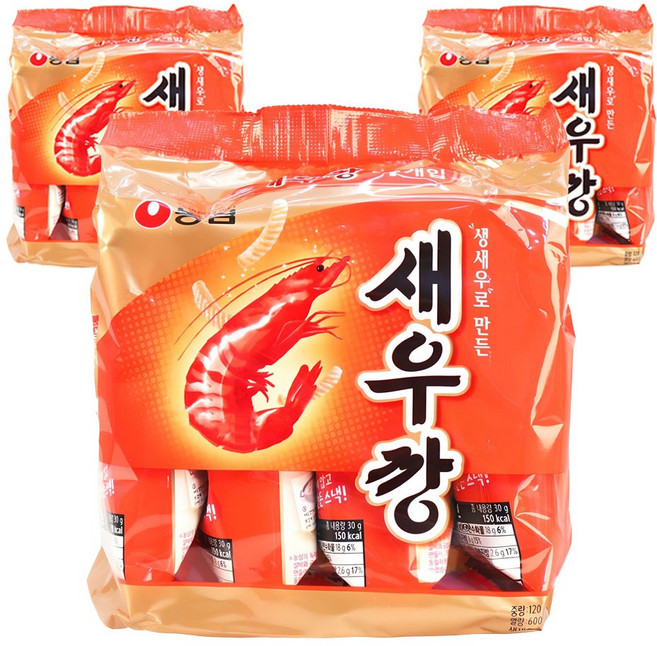 새우깡, 120g, 3개