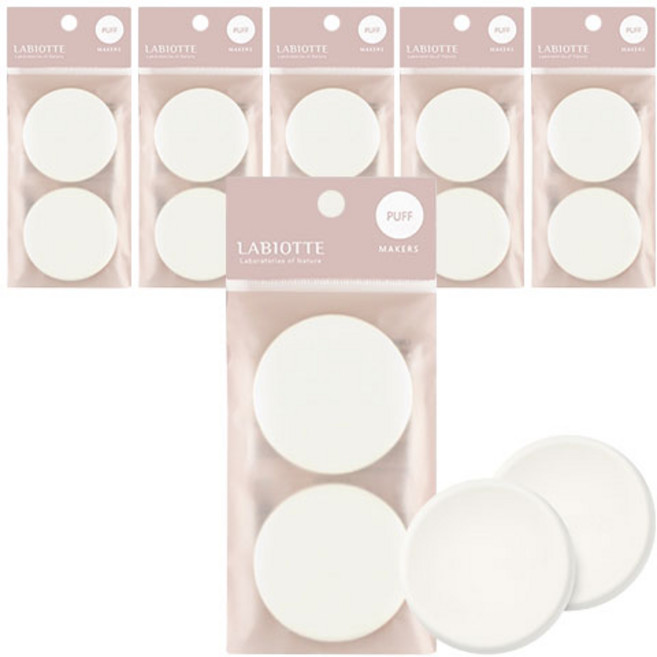 LABIOTTE Makers 雙頭粉撲 2入, 單一顏色, 6個