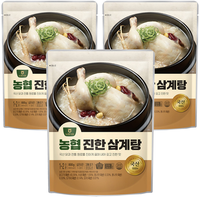 농협 진한 삼계탕, 3개, 800g