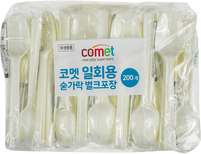 코멧 일회용 숟가락 벌크포장, 200개, 1개