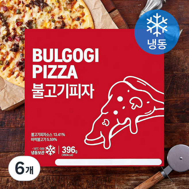 마트킹스초이스 불고기 피자 (냉동), 396g, 6개, 1개입