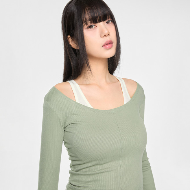 MIXXO 女款透視層次羅紋T恤