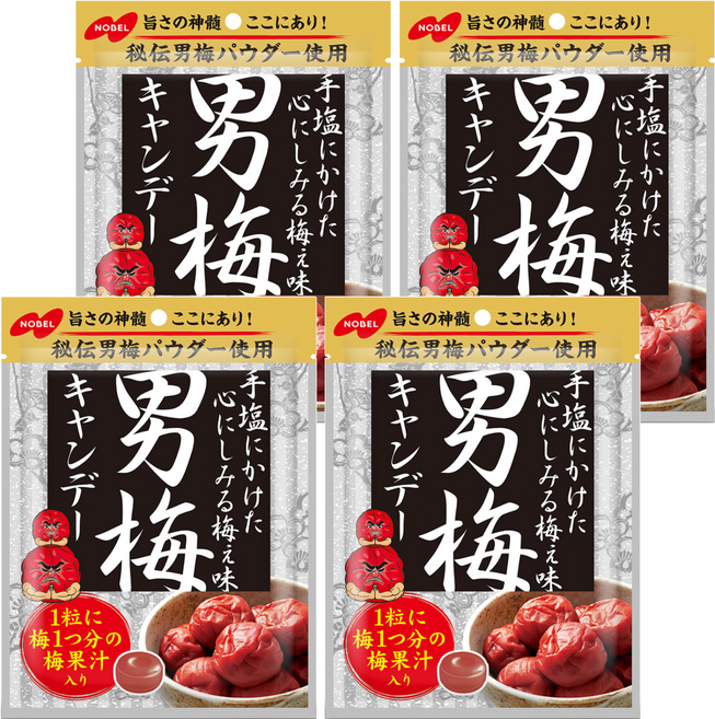 NOBEL 諾貝爾 男梅糖, 76.5g, 4袋