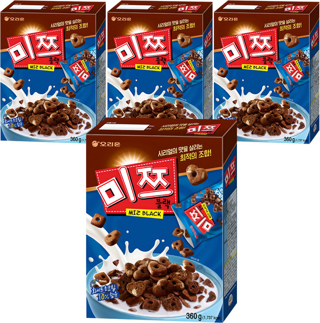 오리온 미쯔블랙 시리얼, 360g, 4개