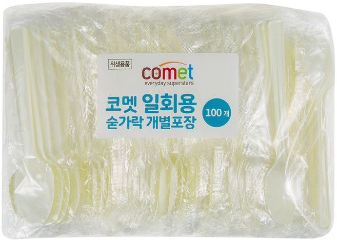 코멧 일회용 숟가락 개별포장, 100개입, 1개