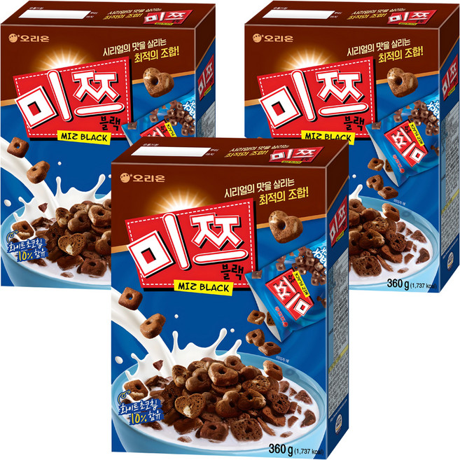 오리온 미쯔블랙 시리얼, 360g, 3개