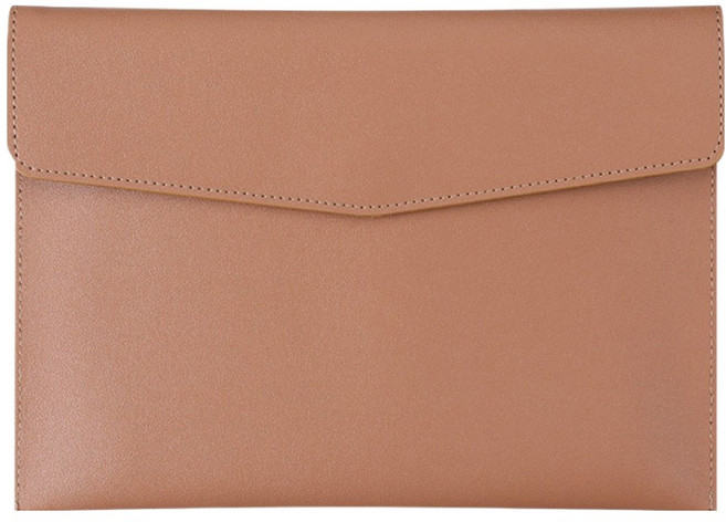 마르벨라 A4 고급 가죽 서류 보관 케이스, 라이트브라운, 1개