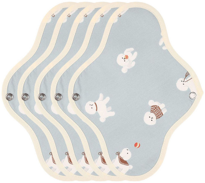 위즐리 면생리대 비숑블루, 5개, 1개입, 중형