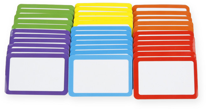 슈퍼쌤에듀 컬러풀 학생이름자석 C사각 빨강 6p + 파랑 6p + 주황 6p + 보라 6p + 노랑 6p + 초록 6p, 혼합색상, 1세트