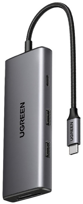 UGREEN 綠聯 七合一Type-C集線器 10Gbps高速傳輸版 15531, 灰色, 1盒