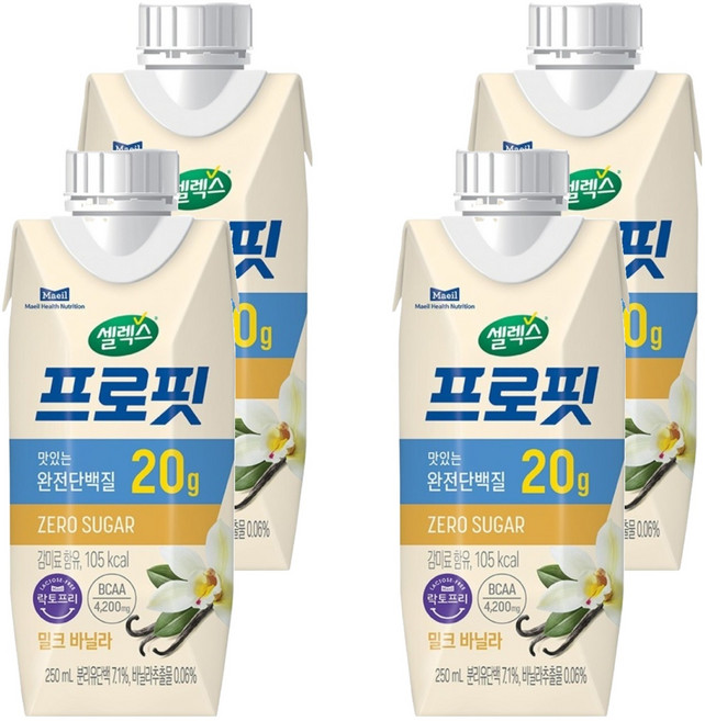 셀렉스 프로핏 밀크 바닐라, 250ml, 4개