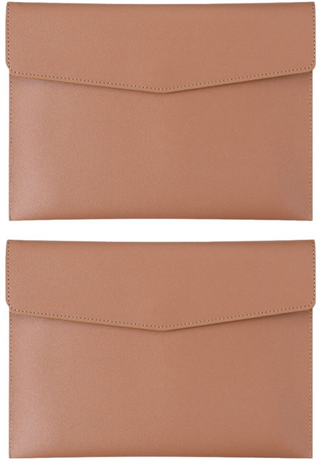 마르벨라 A4 고급 가죽 서류 보관 케이스, 라이트브라운, 2개