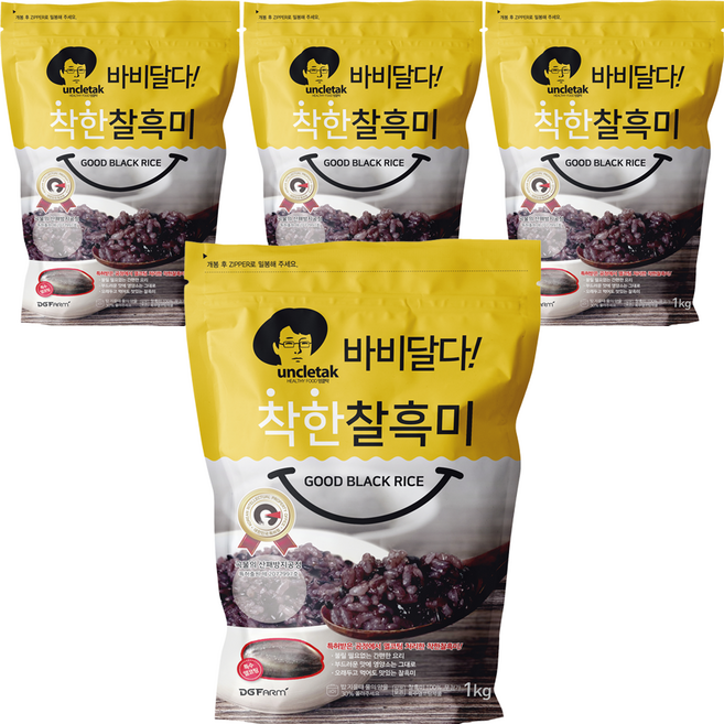 엉클탁 바비달다 착한 찰흑미, 1kg, 4개