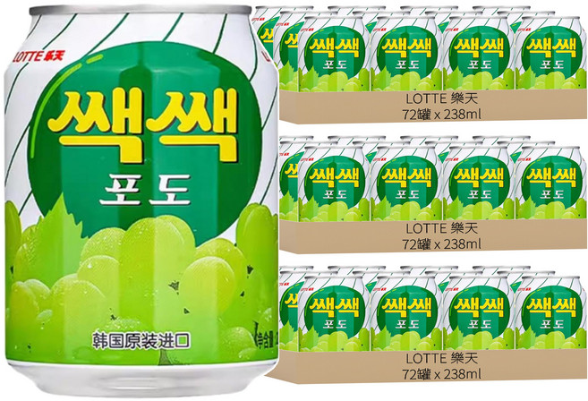 LOTTE 樂天 粒粒葡萄汁禮盒, 216罐