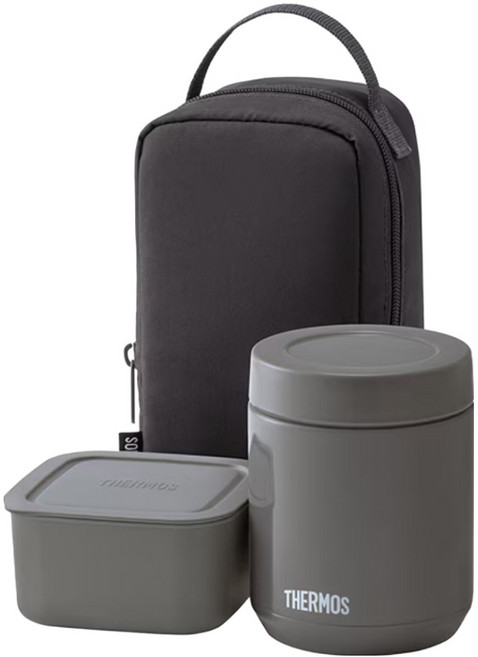 THERMOS 膳魔師 真空斷熱保溫便當提袋組 JEE-800 DGY, 1組, 深灰色
